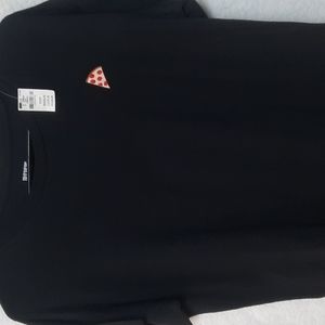 VSPINK Short-sleeved Tee Shirt Black With Pizza Slice Emblem